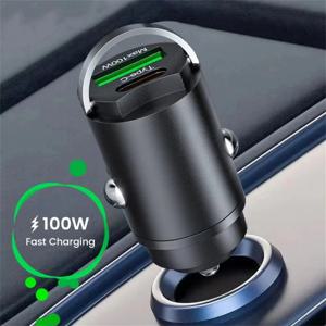 USB 100W 차량용 충전기 유형 C 빠른 충전 전화 어댑터 QC3.0 iPhone 용 Samsung Xiaomi Huawei 충전기 소켓 담배 라이터