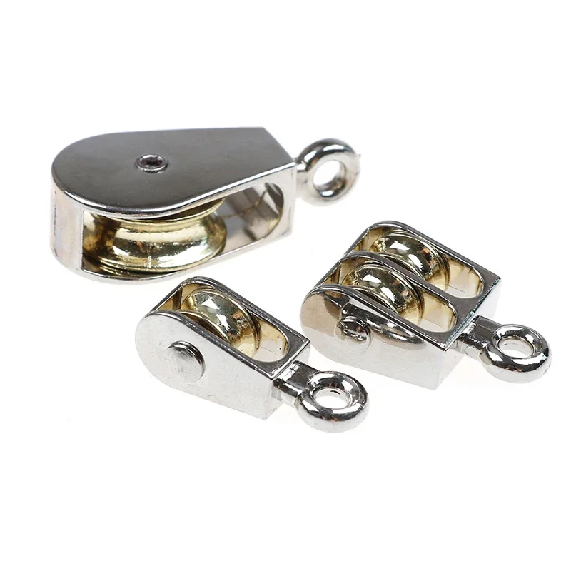 36mm 금속 Sheave 아연 합금 고정 도르래 크라운 블록 및 태클 리프팅 휠 DIY 용 미니 싱글/더블 풀리