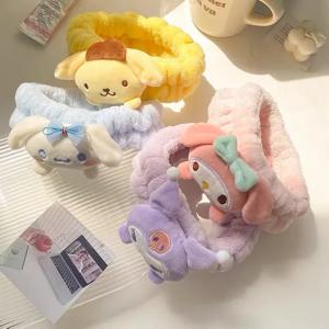 산리오 쿠로미 플러시 헤어 밴드, 귀여운 만화, 옥, 귀구, 부드러운 언니 메이크업, 샴푸, 헤어 밴드