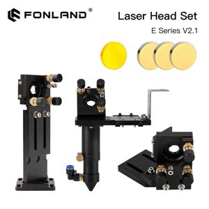 Fonland E 시리즈 CO2 레이저 헤드 풀 세트, 초점 렌즈 1 개, Si / Mo 미러 3 개, 조각기 절단기 부품
