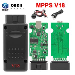 MPPS V18 ECU 칩 튜닝 인터페이스 자동 obd 2 obd2 edc15 edc16 edc17 다국어 can ecu 튜닝 성 노출증 재 매핑 케이블
