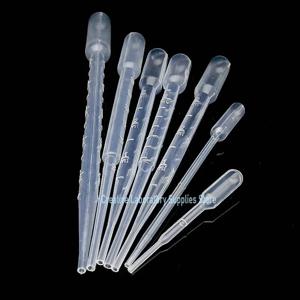 50pcs 100pcs 실험실 0.2ml 0.5ml 1ml 2ml 3ml 5ml 10ml 플라스틱 파스퇴르 피펫 학교 실험 전송 Dropper