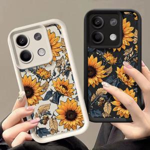 해바라기 패턴 무광택 전화 케이스 Xiaomi Redmi Note 14 13 12 11 Pro Plus 4G 5G 12S 11S 10S 10 Redmi 13C 14C 커버 Fundas