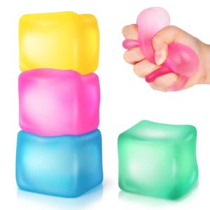 스퀘어 아이스 스트레스 볼 Fidget 장난감 스트레스 릴리프 ADHD 자폐증 감각 장난감 소프트 Squishy 장난감 파티는 어린이 성인을위한 선물을 선호합니다