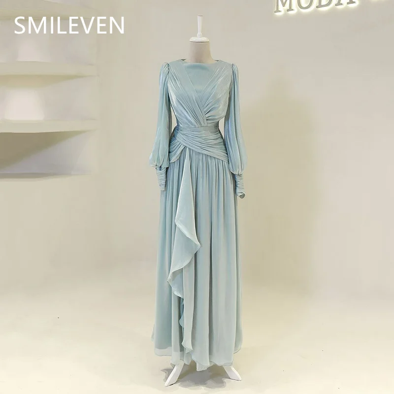 Smileven 겸손한 댄스 파티 드레스 사우디 아라비아 공식 발목 길이 이브닝 가운 우아한 럭셔리 공식 행사 드레스 맞춤형 2025