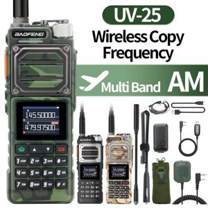 Baofeng UV-25 워키 토키 무선 복사 주파수 멀티 밴드 UHF VHF 에어 밴드 999CH NOAA Type-C 충전기 AM Ham 양방향 라디오