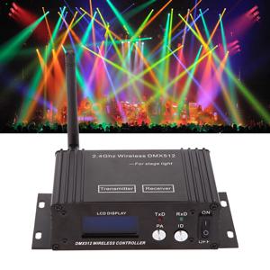 2.4G 무선 DMX 512 컨트롤러 송신기 수신기 LCD 디스플레이 전원 조정 가능한 리피터 조명 컨트롤러