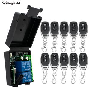 2 채널 433Mhz RF 무선 원격 제어 스위치 차고 문 커튼 라이트에 대 한 AC 85-256V 220V 110V 릴레이 2CH 수신기 모듈