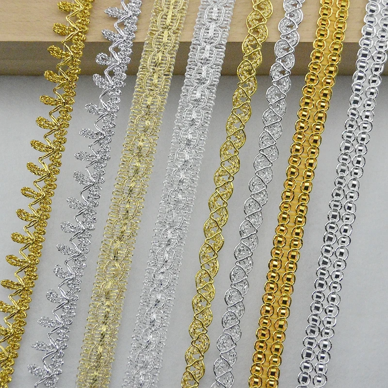 팩 당 새로운 5 미터/16.4Ft 드레스 바느질 패브릭 웨딩 드레스 패브릭 DIY 공예 레이스 트림 세 꽃 폴리 에스터 레이스