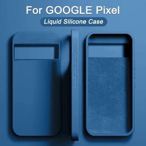Google Pixel 8 7 9 Pro XL 전화 케이스 용 Google Pixel 9 6 7 8 Pro 6A 7A 소프트 충격 방지 커버 용 기존 액체 실리콘 케이스