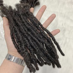 0.6cm Inter Locs 100% Boho Braids 인간의 머리카락 Dreadlock 확장 원시 브라질 머리 전체 수제 실제 Loc 확장 8 인치