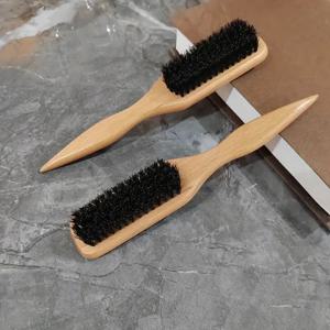 멧돼지털 슬릭백 헤어 브러쉬 (세련된 포니테일, 번, 부드러운 아기털, 부스스한 모발, 엣지 컨트롤 - 백콤빙 및 티징)