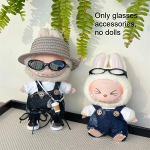 액세서리 6.5cm 타원형 선글라스 Labubu MSD SD 플러시 인형 선글라스 용 패션 투명 플라스틱 안경