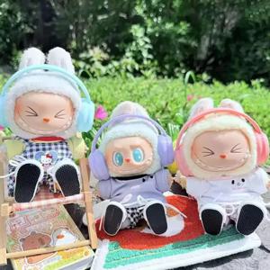 Labubu 미니 다채로운 이어폰 액세서리 15cm 17cm Labubu V1 V2 V3 인형 액세서리