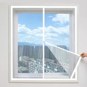 지퍼형 무 드릴 자체 접착 창문 스크린, 거실 및 침실용 쉬운 모기 및 곤충 보호