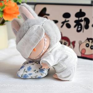 15-17cm Labubu 옷 미니 잠옷 아이 마스크 3 피스 Kawaii V1 V2 v3Labubu 액세서리 귀여운 아이돌 인형