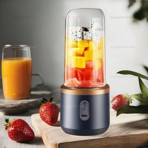 다기능 더블 컵 Juicer 400ml USB 충전식 휴대용 전기 Juicer 6 블레이드 과일 믹서기 홈 주방 도구