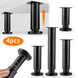 4pcs 조정 가능한 높이 가구 지지대 다리, 검정색 텔레스코픽 테이블 다리, 테이블, 침대 프레임, TV 캐비닛, 소파에 사용됨