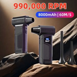 전기 공기 살포기 공기 송풍기 990000RPM 터보 제트 팬 슈퍼 파워 충전식 송풍기 브러시리스 모터 자동차/PC/가정/야외 도구