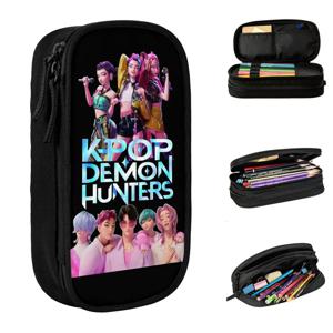 Huntrix Saja 소년 연필 케이스 Creative Huntrix - Kpop Demon Hunters 펜 가방 소녀 소년 대형 스토리지 사무실 화장품 연필 케이스