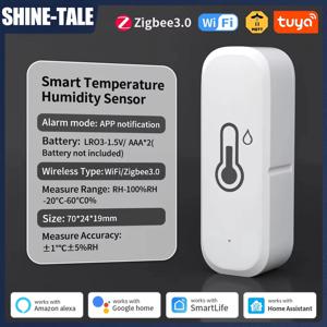 WIFI/Zigbee 스마트 홈 자동화 스마트 온도 습도 센서 실시간 앱 경고 원격 제어 Alexa Google Assistant