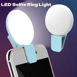 LED 셀카 필링 링 라이트 USB 충전식 클립형 휴대폰 라이브 스트리밍 사진 촬영 조명 조절 가능 경량 링 라이트