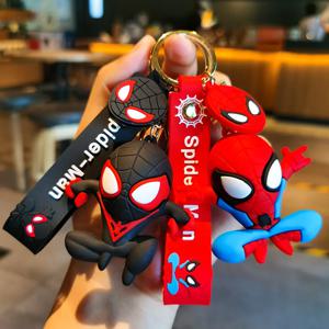 Kawaii 마블 스파이더 맨 인형 펜던트 액션 피규어 스파이더 맨 어벤저 스 배낭 키 체인 가방 열쇠 고리 펜던트 생일 선물