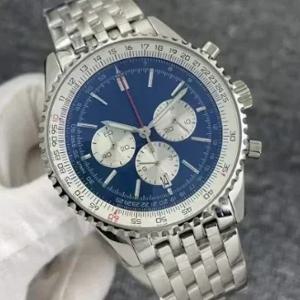 46mm 쿼츠 크로노 그래프 시계 브랜드 뉴 남성 달력 Superocean 스카이 블루 그린 블랙 스테인레스 스틸 스포츠 시계 맞춤형