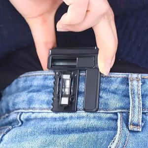 새로운 조절 버클 탈부착 가능한 허리띠 바지 허리 버클 클립 접이식 탄성 벨트 클립 바느질 용품