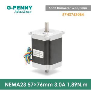 NEMA 23 CNC 스테퍼 모터 57x76mm 이중 샤프트 6.35/8mm 1.89N.m nema 23 stepp 모터 270Oz-in 3A cnc 기계 및 3D 프린터 용