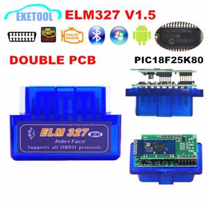2 레이어 하드웨어 V1.5 칩 PIC18F25K80 ELM327 Bluetooth V1.5 자동 코드 리더 Super MINI ELM 327 작동 Android Symbian Double PCB