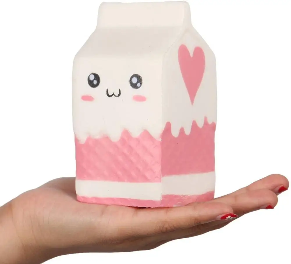 Squishy Milk Box 천천히 상승 귀여운 짜기 릴리프 Anti-stres Squishes PU 장난감 어린이 선물 화이트 & 핑크 두 가지 색상 감압 장난감