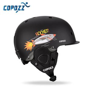 COPOZZ 만화 어린이 어린이 스키 헬멧 일체형 야외 스포츠 보호 스노우 보드 헬멧 여성 스키 장비