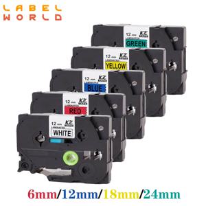 6mm/9mm/12mm/18mm/24mm*8m 다색 리본 라벨 테이프 Brother P-TOUCH TZE 라벨 프린터와 호환 가능 TZ-231 tze231 221 1PACK