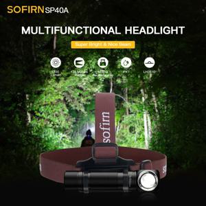Sofirn SP40A TIR 광학 렌즈 헤드램프 LH351D LED 18650 USB 충전식 헤드 램프 1200lm 토치(자석 테일 캡 포함)