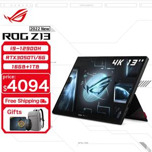 ASUS ROG Flow Z13 게임용 노트북, 인텔 코어 i9, 12900H, 16G RAM, 1T SSD, RTX3050Ti, 4GB, 4K 화면, 13.4 인치 E-스포츠 노트북 컴퓨터