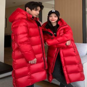 2023 새로운 도착 겨울 90% 화이트 거위 다운 커플 후드 코트 최고급 남성 여성 두꺼운 (겨울) 따뜻한 X-롱 자켓