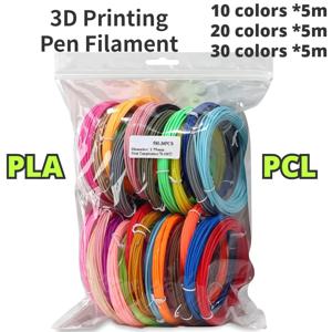 3D 펜 필라멘트 1.75mm 인쇄 펜 리필 10/20/30 색상 PCL 저온 PLA 필라멘트 3D 프린터 펜용 5m 와이어
