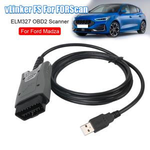 OBDII 코드 리더 마쓰다 포드 FORScan VLinker FS ELM327 OBD2 자동차 진단 도구 ELM 327 스캐너 OBD 2 HS/MS-CAN 자동 테스터