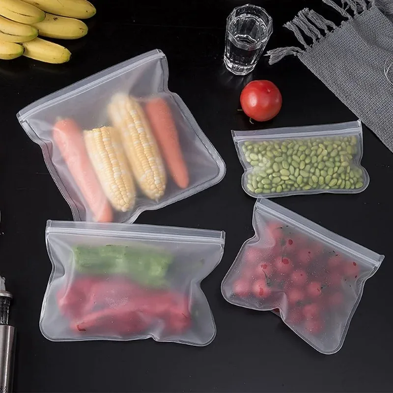 10pcs 실리콘 식품 보관 용기 누출 방지 용기 재사용 가능한 스탠드 업 지퍼 셧 백 신선한 가방 식품 보관 가방 신선한 랩