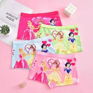여아용 귀여운 인쇄 속옷, 아기 언더팬츠, 귀여운 어린이 언더팬츠, 4PCs/로트