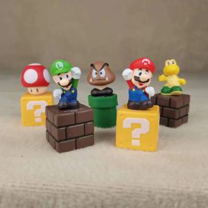슈퍼 마리오 액션 그림 5Pcs 만화 게임 모델 인형 케이크 장식 자동차 장식품 애니메이션 주변기기 어린이 장난감