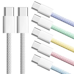 60W PD USB C iPhone 15 16 Pro Max 15 16 Plus 용 고속 충전 케이블 Samsung Moto OPPO Xiaomi Redmi 듀얼 타입 C 브레이드 케이블 2m