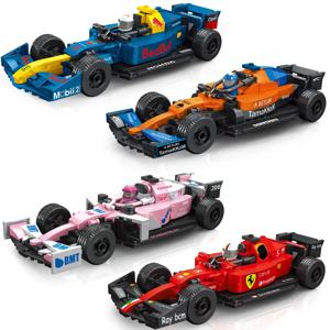 2025 포뮬러 1 레이싱 시티 스피드 챔피언 F1 빌딩 블록 차량 세트 FIA 클래식 스포츠카 모델 벽돌 어린이 장난감 성인 선물