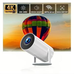 프로젝터 4K 네이티브 HD 1080P 듀얼 Wifi6 시네마 휴대용 Projetor 가정/실외/사무실에 적합한 내장 안드로이드 시스템