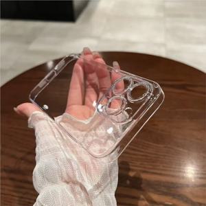iPhone 11 12 13 14 15 16 Pro Max 케이스 실리콘 소프트 커버 iPhone 13 Mini X XS Max XR 16 Plus 뒷면 커버 용 투명 전화 케이스