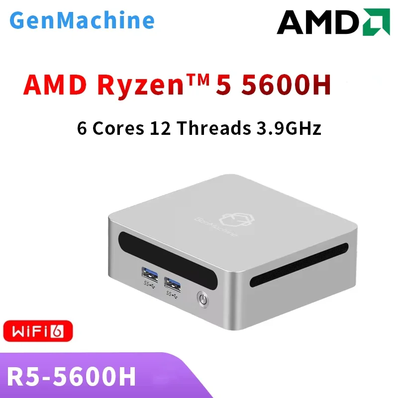젠머신 라이젠 5 5600H 미니 PC 윈도우 11 DDR4 3200Mhz 최대 64GB RAM 지원 게이밍 WIFI6 게이밍 PC DIY 게이밍 컴퓨터