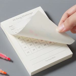 30일 자기 훈련 체크리스트 플래너 일일 도전 메모장 자체 접착 메모 패드 미니 포켓 체크리스트 쓰기 패드