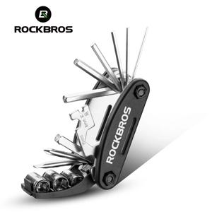 ROCKBROS-16 in 1 자전거 멀티 수리 도구 세트 키트, 육각 스포크 사이클 스크루 드라이버 도구 렌치 산악 사이클 도구 세트 블랙