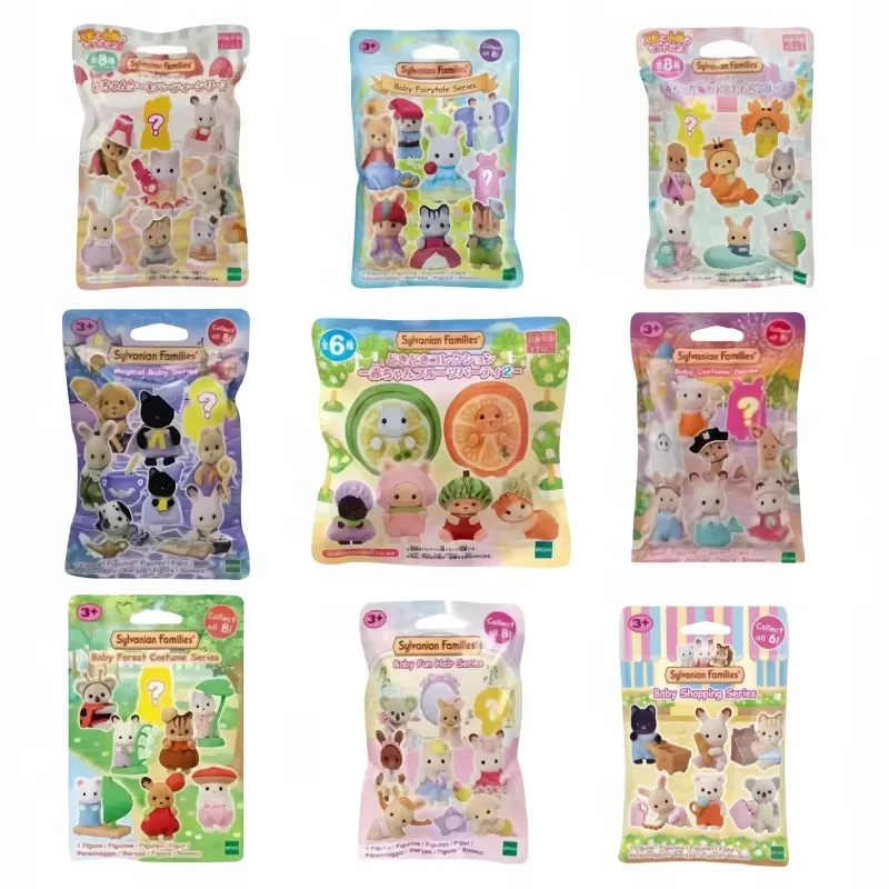 뜨거운 판매 Sylvanian 가족 귀여운 아기 시리즈 Kawaii Figrues 동상 모델 귀여운 수집 데스크탑 장식 장난감 생일 선물